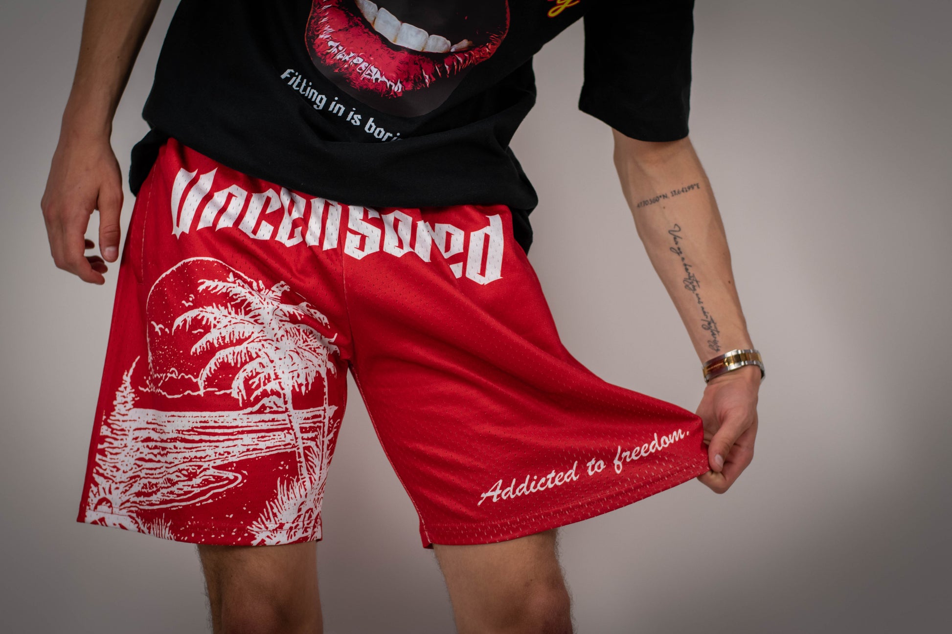 Red shorts